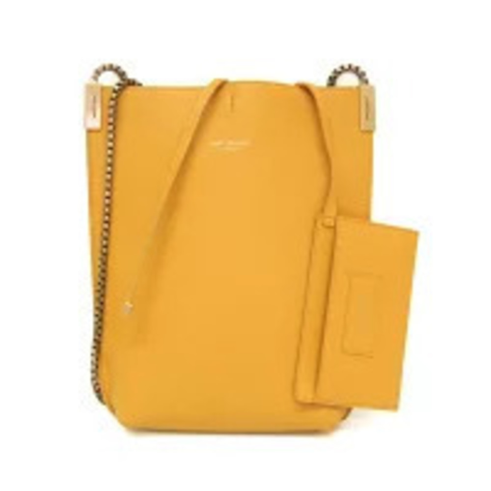 Saint Laurent Hobo Shoulder Bag Chain Leather Yellow